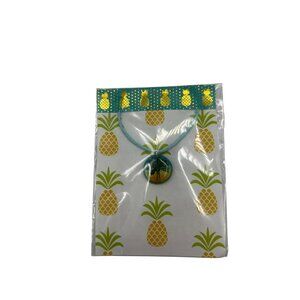 Necklace Palm Tree Pendant Resin 17" Blue Cord Hawaii Coastal Tropical Handmade